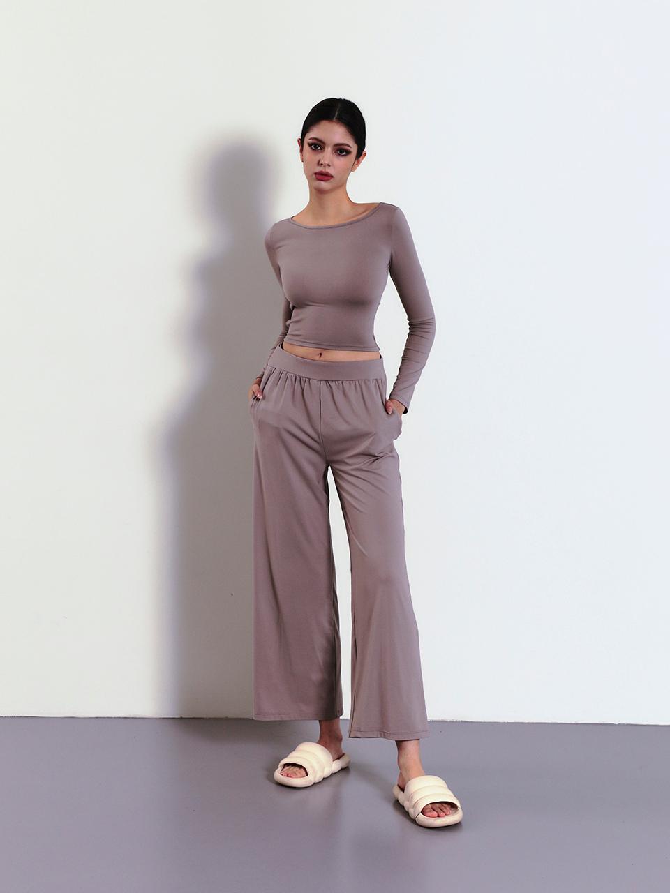 VINAJ Detachable Strap Ultra-Soft One Mile Pants [Coco Brown Gray]