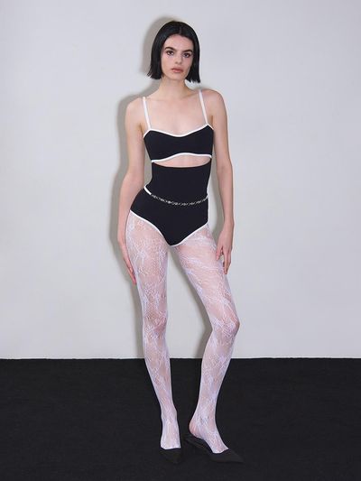 VINAJ Line Diamond Cut-out Elegant Monokini [Black]