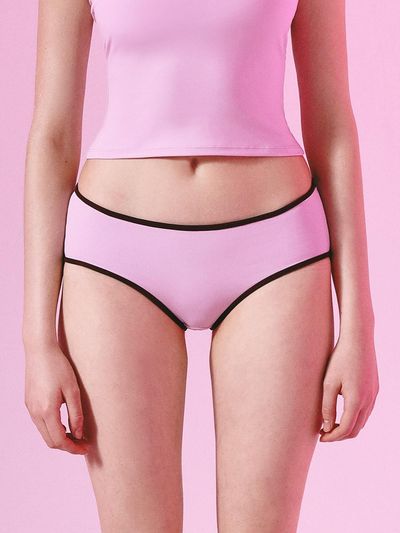 VINAJ Low-waist Contrasting Line Bikini Panty [Lavender Pink]