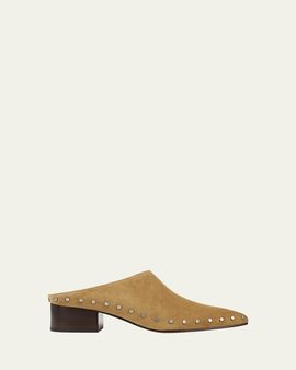 Vince 40mm August Studded Suede Clogs