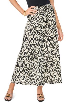 Vince Camuto Vince Camuto Abstract Ikat Print Cotton Crop Wide Leg Pants