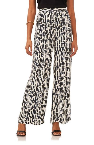 Vince Camuto Vince Camuto Abstract Print Flat Front Wide Leg Pants
