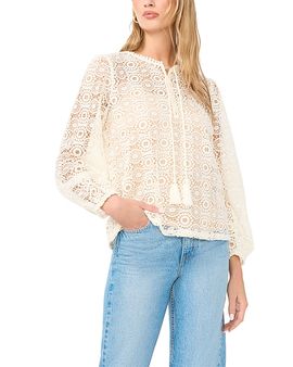 Vince Camuto Vince Camuto Circle Lace Tassel Tie Top