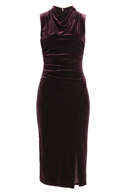 knee length dresses for ladies Only Just Begun Velvet Cowl Neck Midi Dress