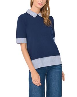 Vince Camuto Vince Camuto Crewneck Layered Sweater Top