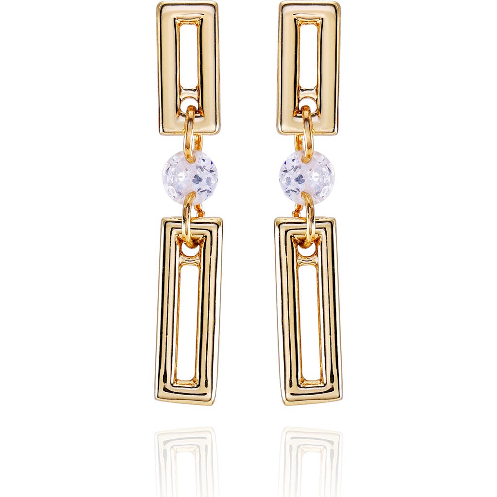 Vince Camuto Vince Camuto Crystal Floating Gold- Drop Earrings