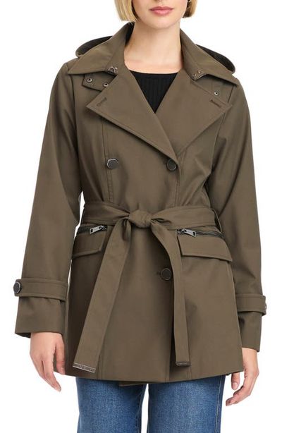 Vince Camuto Vince Camuto Double Breasted Hooded Trench Coat
