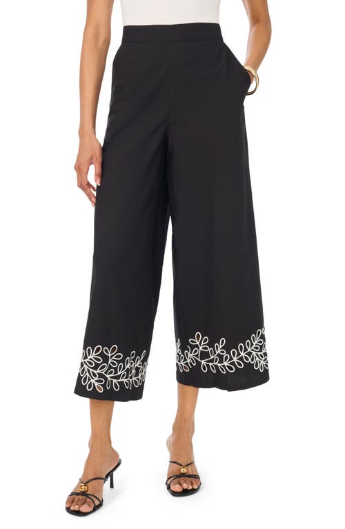 Vince Camuto Vince Camuto Embroidered Cutout Crop Pants