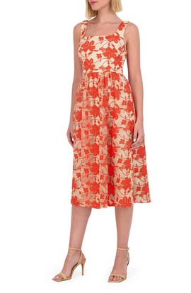 Vince Camuto Vince Camuto Embroidered Mesh Midi Dress