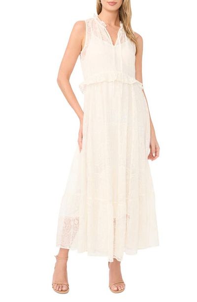 Vince Camuto Vince Camuto Embroidered Split Neck Maxi Dress