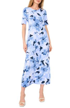 Vince Camuto Vince Camuto Floral Crewneck Maxi Dress