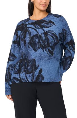 Vince Camuto Vince Camuto Floral Sketch Crewneck Sweater