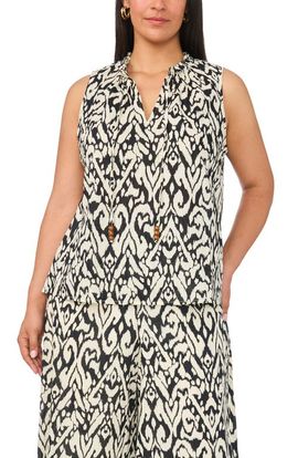 Vince Camuto Vince Camuto Front Slit Flowy Cotton Shell