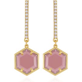 Vince Camuto Vince Camuto Hexagon Pave Bar Drop Earrings