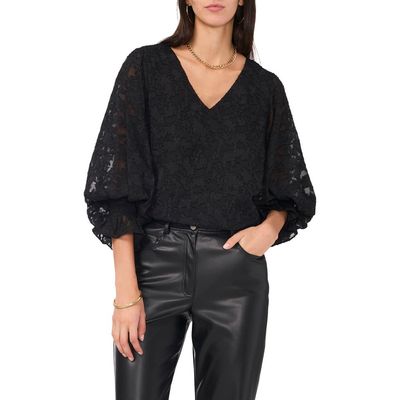 Vince Camuto Vince Camuto Lace Shirred Cuff Top