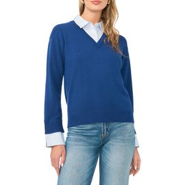 Vince Camuto Vince Camuto Layered Look V-Neck Sweater