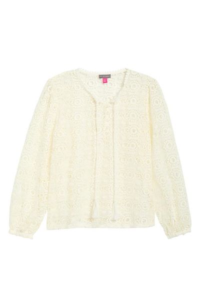 Vince Camuto Vince Camuto Long Sleeve Lace Tassel Top