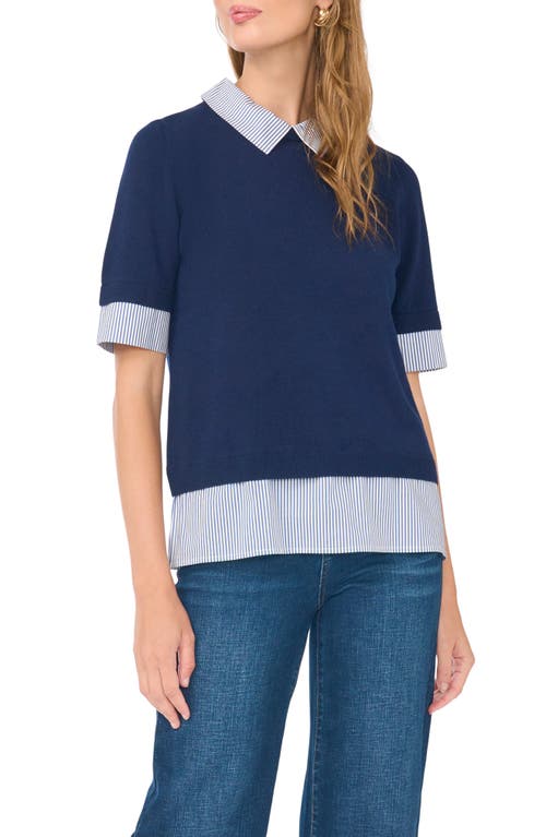 Vince Camuto Vince Camuto Mixed Media Layered Sweater