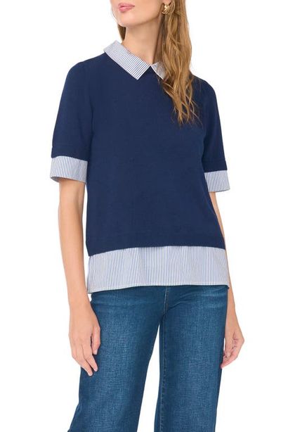 Vince Camuto Vince Camuto Mixed Media Layered Sweater