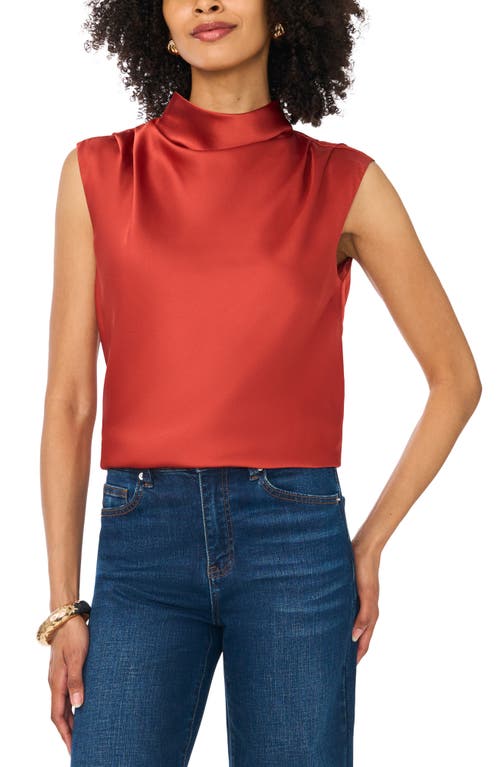 Vince Camuto Vince Camuto Mock Neck Sleeveless Satin Top