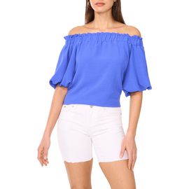 Vince Camuto Vince Camuto Off the Shoulder Crinkle Twill Top