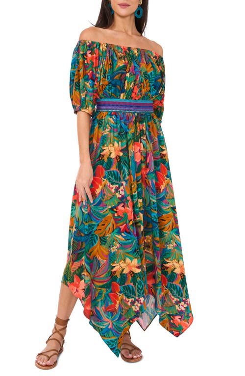 Vince Camuto Vince Camuto Off the Shoulder Handkerchief Hem Dress