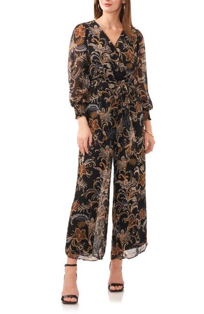 Vince Camuto Vince Camuto Paisley Long Sleeve Chiffon Jumpsuit