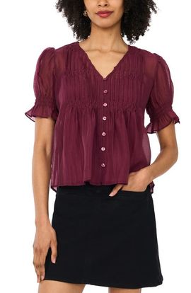 Vince Camuto Vince Camuto Pintuck Chiffon Top