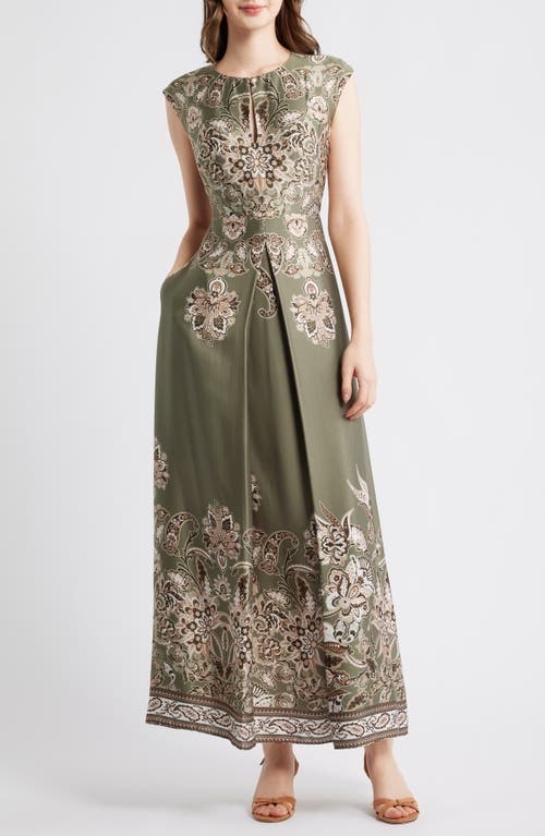 Vince Camuto Vince Camuto Placed Print Satin Gown