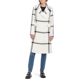 Vince Camuto Vince Camuto Plaid Wool Blend Coat