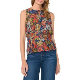 Vince Camuto Vince Camuto Pleated Peplum Sleeveless Top