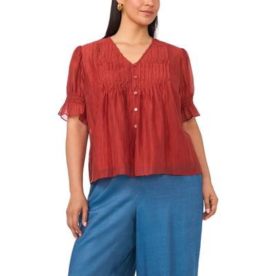 Vince Camuto Vince Camuto Pleated Ruffle Top