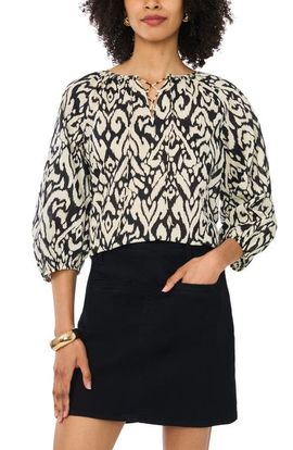 Vince Camuto Vince Camuto Print Lace Up Top