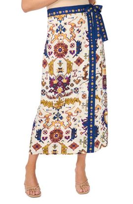 Vince Camuto Vince Camuto Print Wrap Midi Skirt