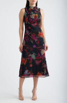 Vince Camuto Vince Camuto Ruched Floral Print Cocktail Dress