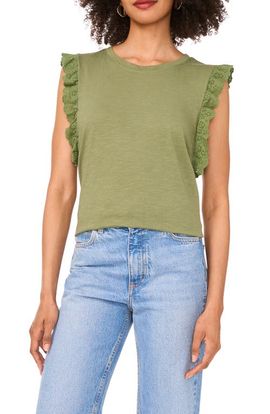 Vince Camuto Vince Camuto Ruffle Eyelet Tank Top