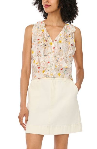 Vince Camuto Vince Camuto Ruffled V-Neck Sleeveless Top