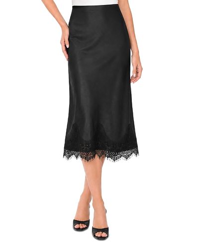 Vince Camuto Vince Camuto Scalloped Lace Hem Midi Skirt