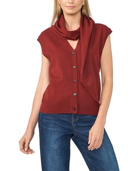 Vince Camuto Vince Camuto Scarf Neck Button Front Sweater Vest