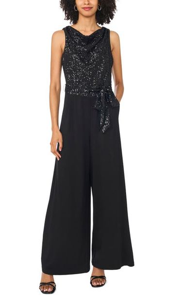 Vince Camuto Vince Camuto Sequin Cowl Neck Wide Leg Jumpsuit