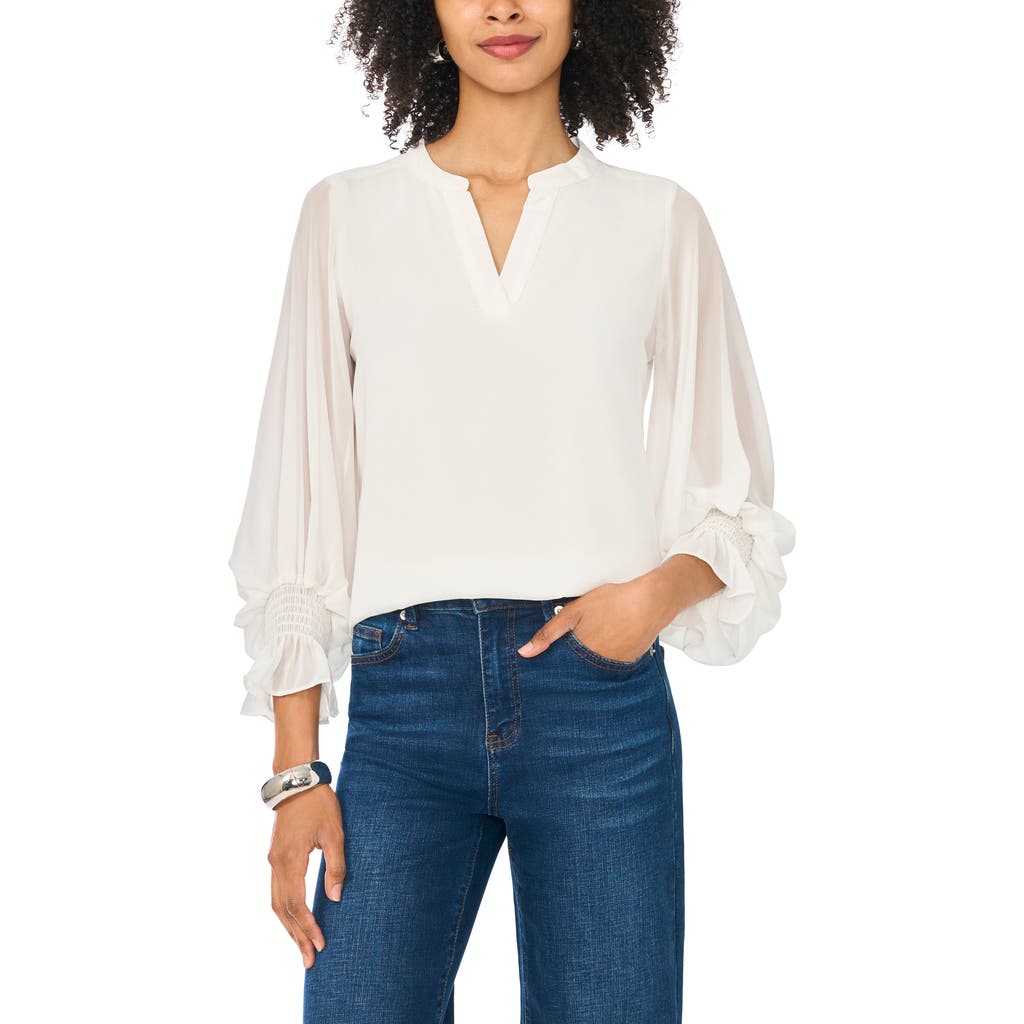 Vince Camuto Vince Camuto Split Neck Long Sleeve Top