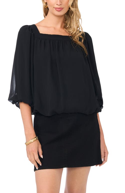 Vince Camuto Vince Camuto Square Neck Bubble Sleeve Chiffon Top