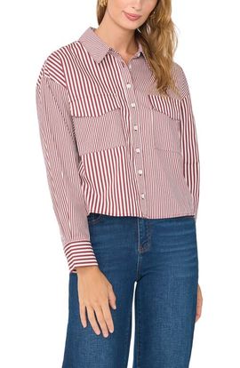 Vince Camuto Vince Camuto Striped Long Sleeve Button-Up Shirt
