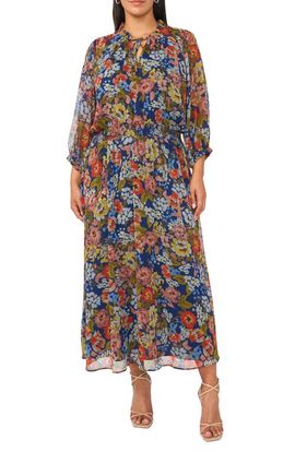 Vince Camuto Vince Camuto Tie Neck Puff Sleeve Maxi Dress