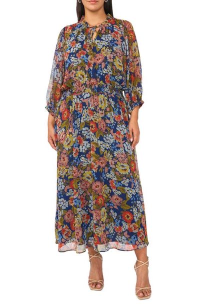 Vince Camuto Vince Camuto Tie Neck Puff Sleeve Maxi Dress