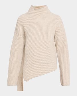 Vince Draped Rib-Knit Shawl Sweater