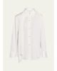 Vince Draped Scarf Silk-Blend Shirt - 1