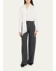 Vince Draped Scarf Silk-Blend Shirt - 2