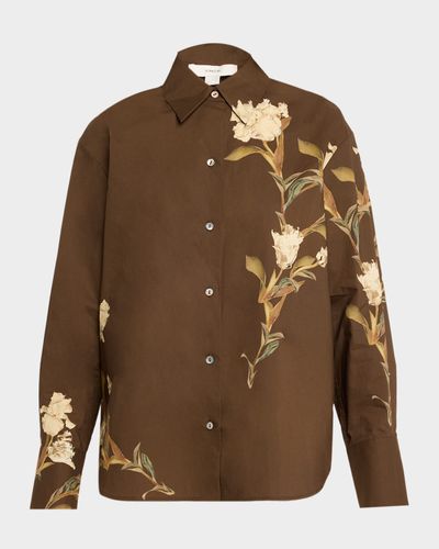 Vince Floral Long-Sleeve Cotton Shirt