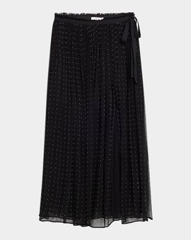 Vince Heat-Set Dot Sheer Gathered Skirt